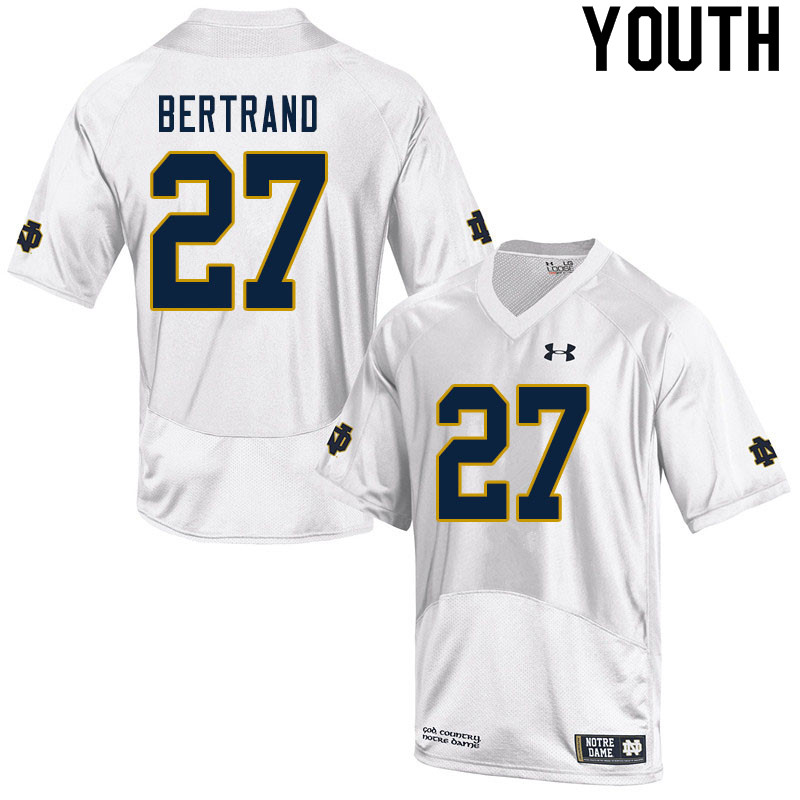 Youth #27 JD Bertrand Notre Dame Fighting Irish College Football Jerseys Sale-White - Click Image to Close